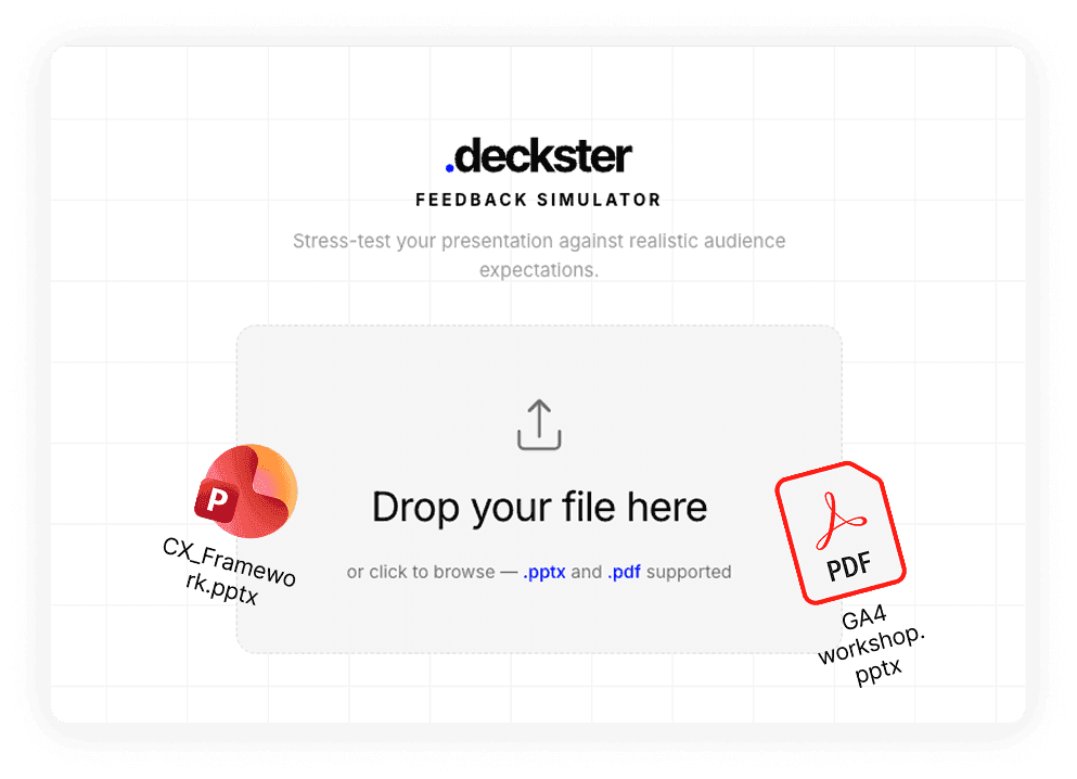 Upload interface for the presentation feedback simulator